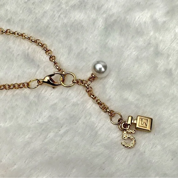 CHANEL Necklace with Stamped Charm handmade custom - Picture 4 of 5